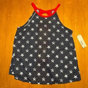 Arizona Jean Company Red and Blue Star Tank with Bow Detailing